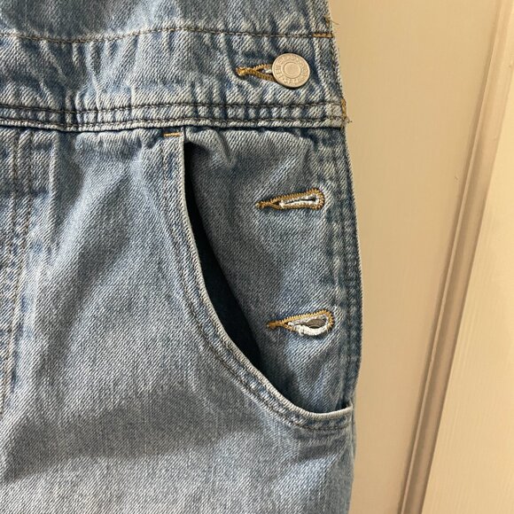 Levi's Shortalls Size M Two Horse Brand Overalls Shorts Medium Wash - Picture 7 of 12